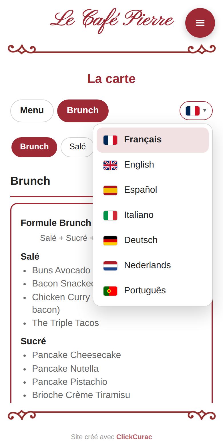 La carte en 16 langues, choisies d’un geste